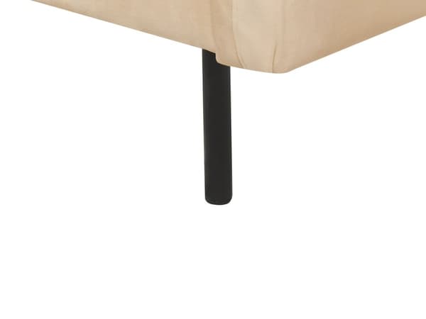 Soffa Beige Sammetstyg Svarta Soffben 3-sits Dynor Modern Retro-Stil Vardagsrum
