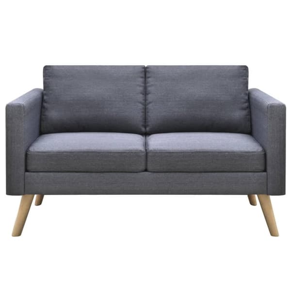 Soffa 2-sits tyg mörkgrå