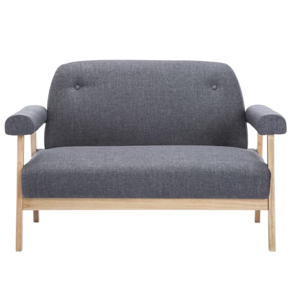 2-sitssoffa tyg mörkgrå