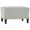 Miniatyrbillede 5 af 7: 3-personers sofa med fodskammel 180 cm velour lysegrå