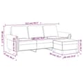 Miniatyrbillede 7 af 7: 3-personers sofa med fodskammel 180 cm velour lysegrå