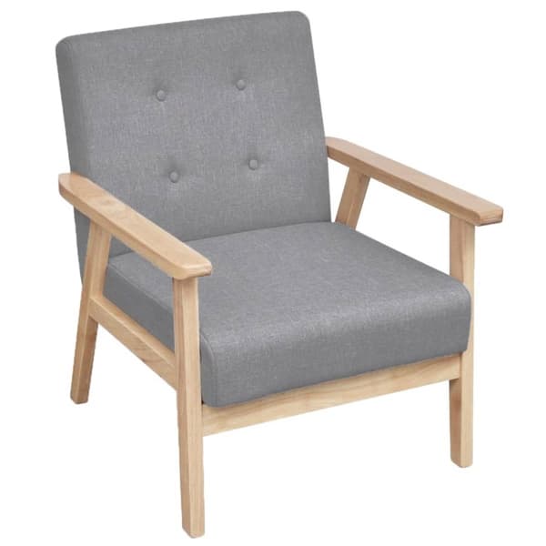 Soffgrupp 2 delar tyg ljusgrå