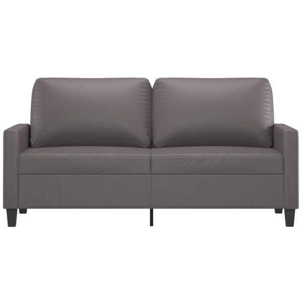 2-sitssoffa grå 140 cm konstläder