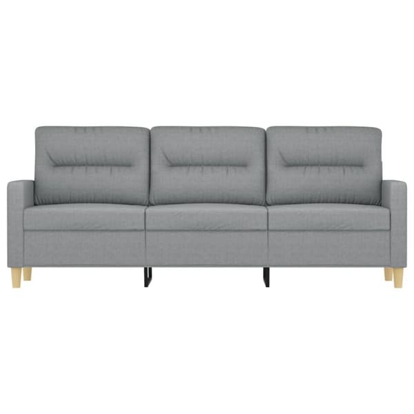 3-sitssoffa ljusgrå 180 cm tyg