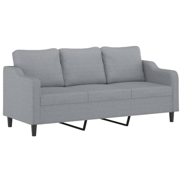 3-sitssoffa ljusgrå 180 cm tyg