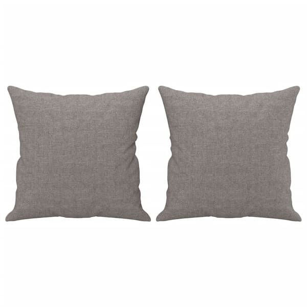 2-sits soffa med prydnadskuddar taupe 120 cm tyg