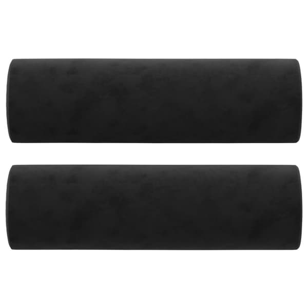 2-sitssoffa med prydnadskuddar svart 140 cm sammet