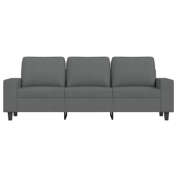 3-sitssoffa mörkgrå 180 cm tyg