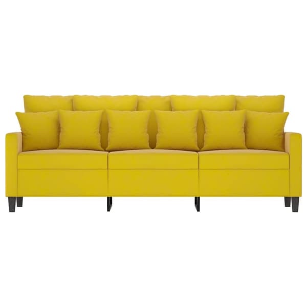 3-personers sofa 180 cm velour gul