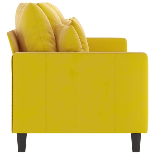 3-personers sofa 180 cm velour gul