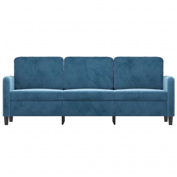 3-sitssoffa blå 180 cm sammet