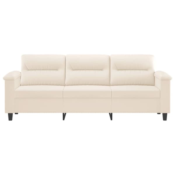 3-personers sofa 180 cm mikrofiberstof beige