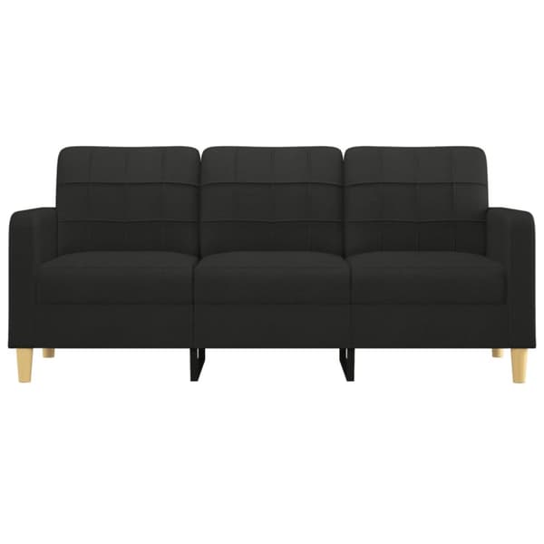 3-sitssoffa svart 180 cm tyg