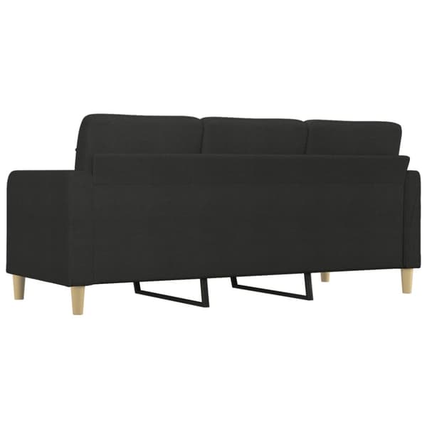 3-sitssoffa svart 180 cm tyg