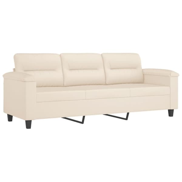 sofasæt 2 dele med hynder mikrofiberstof beige