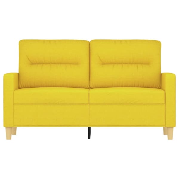 2-istuttava sohva, vaaleankeltainen, 120 cm, verhoiltu kankaalla