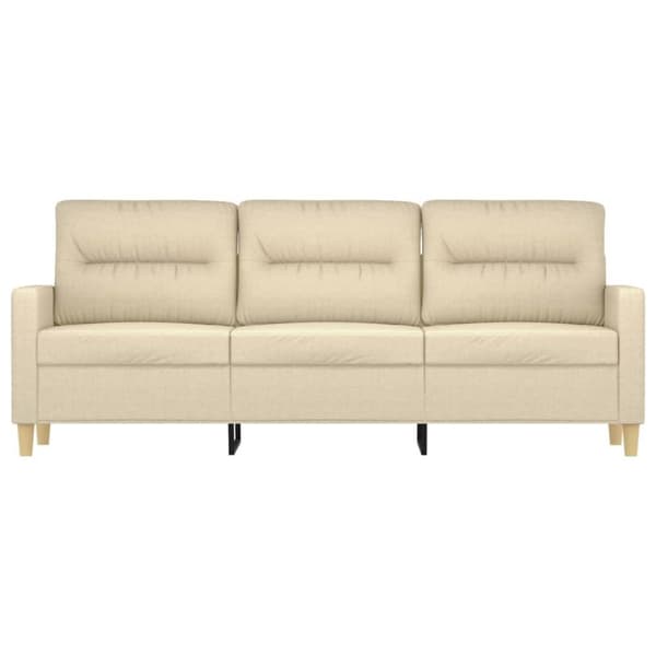 3-sitssoffa gräddvit 180 cm tyg