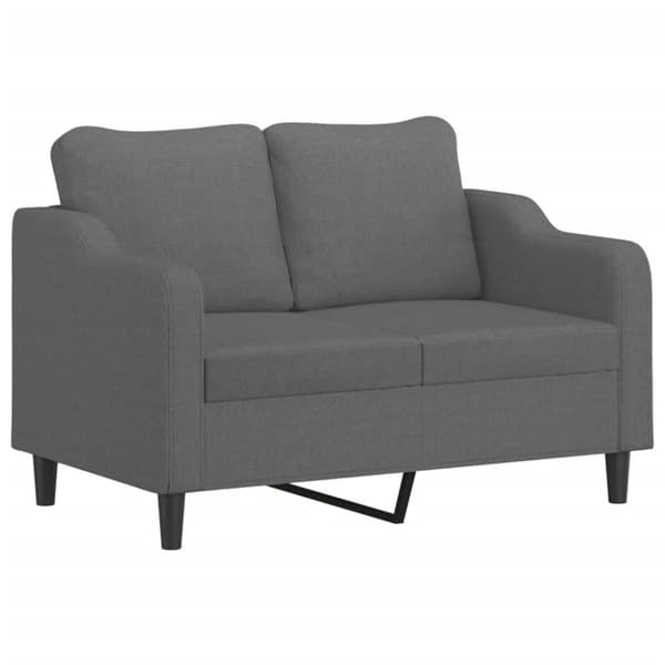 sofasæt 2 dele med puder stof mørkegrå