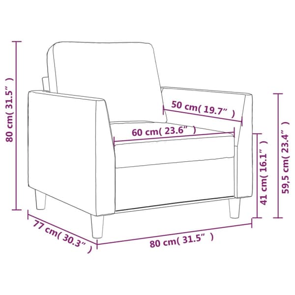 Fåtölj svart 60 cm konstläder