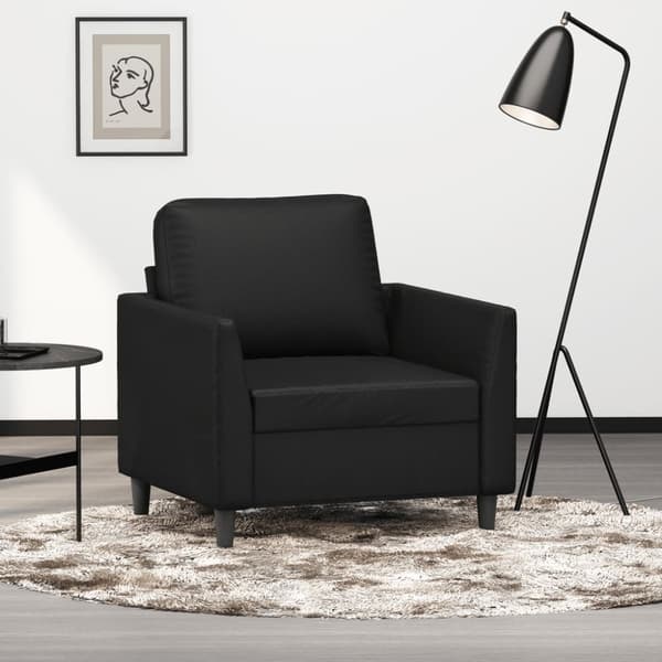 Fåtölj svart 60 cm konstläder