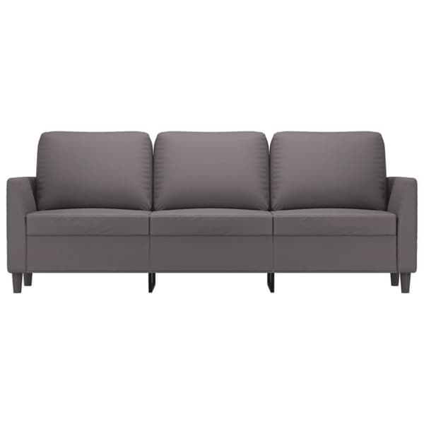 3-sitssoffa grå 180 cm konstläder