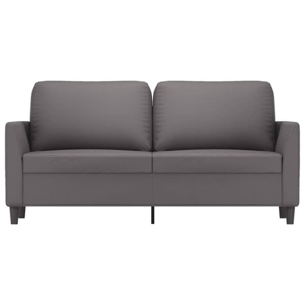 2-sitssoffa grå 140 cm konstläder