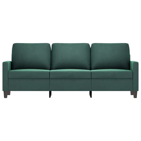 3-sitssoffa mörkgrön 180 cm sammet