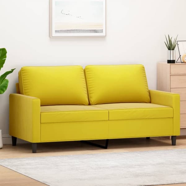 2-sitssoffa gul 140 cm sammet