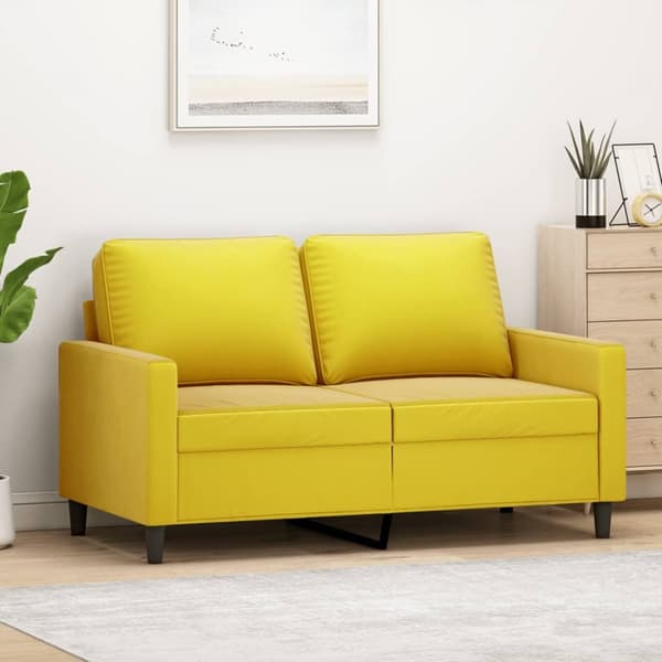 2-sitssoffa gul 120 cm sammet