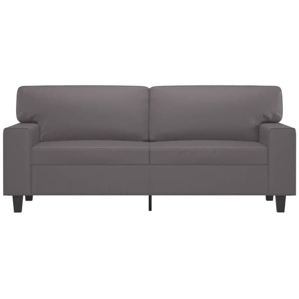 2-sitssoffa grå 140 cm konstläder
