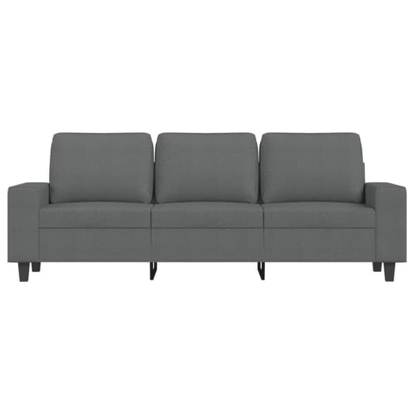 3-sitssoffa med fotpall Mörkgrå 180 cm tyg