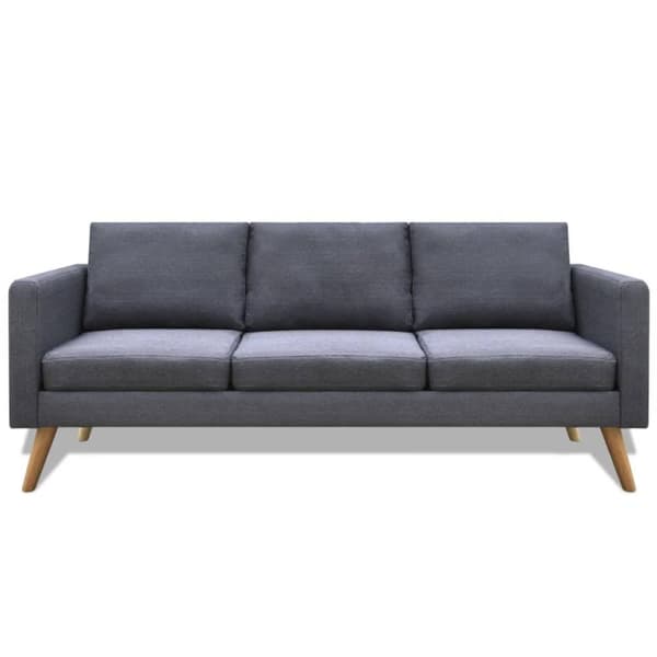 Soffa 3-sits tyg mörkgrå
