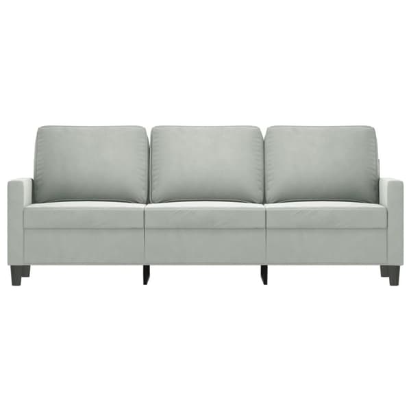 3-personers sofa 180 cm velour lysegrå