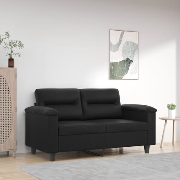 2-istuttava sohva, musta, 120 cm, keinonahka