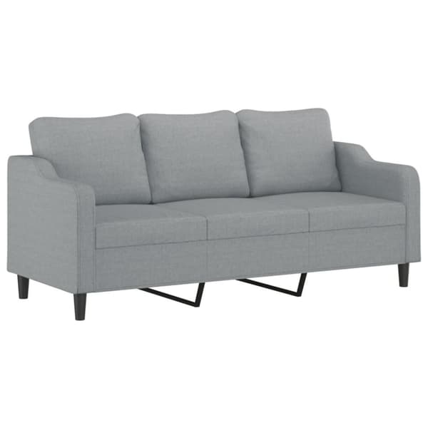 3-osainen lounge-setti, verhoiltu kankaalla, vaaleanharmaa