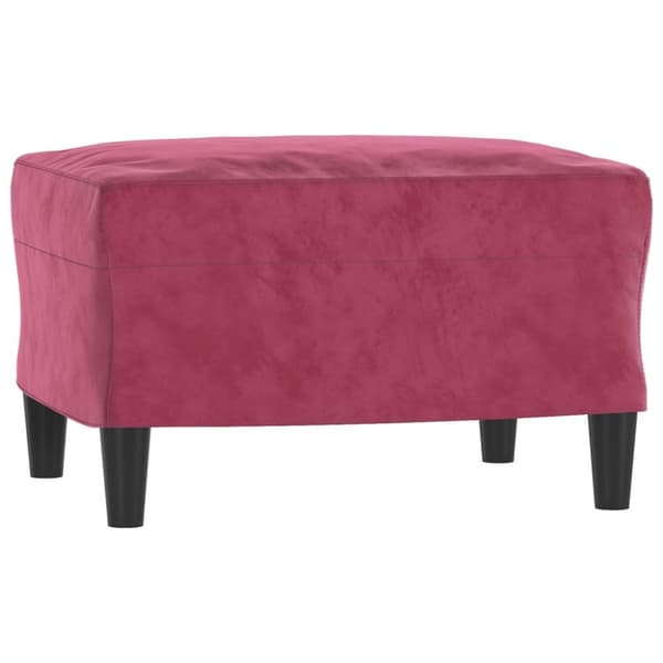 sofasæt 3 dele velour vinrød