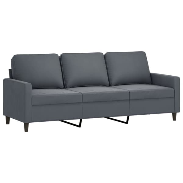 sofasæt 4 dele med puder velour mørkegrå
