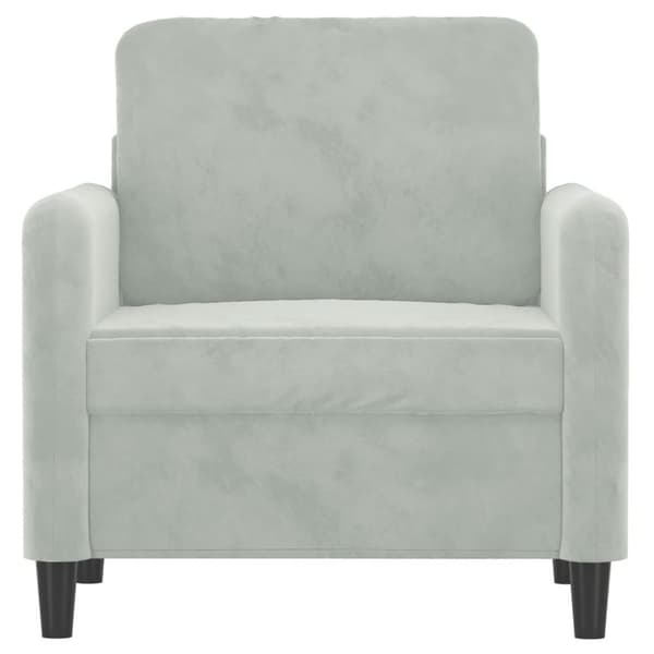 lænestol 60 cm velour lysegrå
