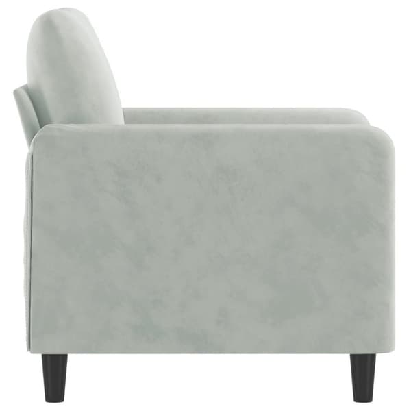 lænestol 60 cm velour lysegrå