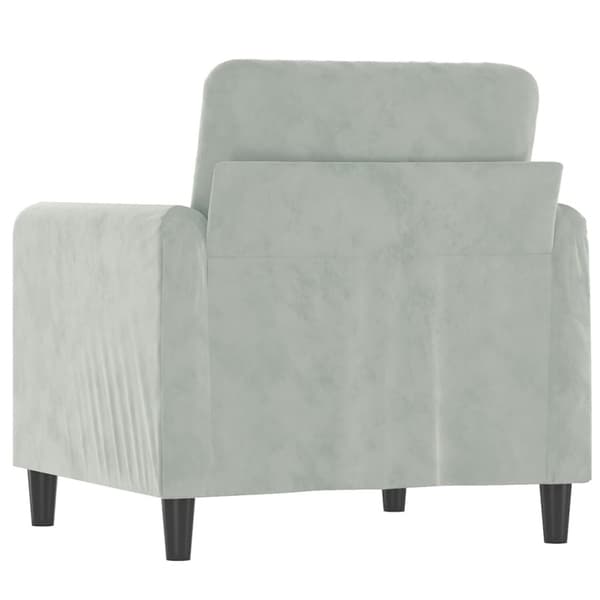 lænestol 60 cm velour lysegrå