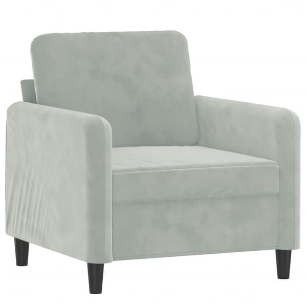 lænestol 60 cm velour lysegrå