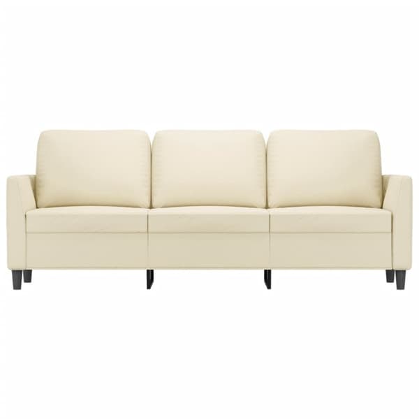 3-sitssoffa gräddvit 180 cm konstläder