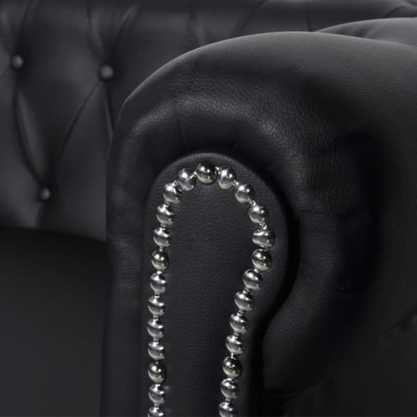 Chesterfield 2-sits och 3-sits konstläder svart