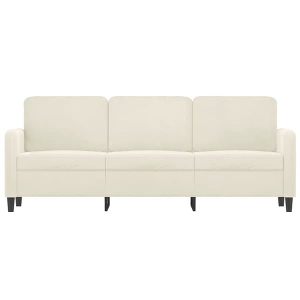 3-sitssoffa gräddvit 180 cm sammet