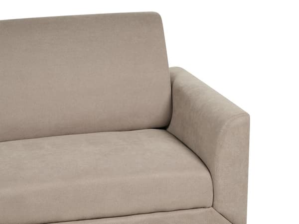 Sofa Taupe stoff Polyester møbeltrekk Svarte ben 2 seter Loveseat Retro Style Stue Møbler