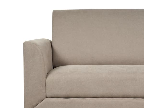 Sofa Taupe stoff Polyester møbeltrekk Svarte ben 2 seter Loveseat Retro Style Stue Møbler