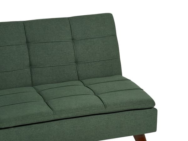 Sovesofa Grønn 3-seter Quiltet møbeltrekk Click Clack Delt rygg Metallben