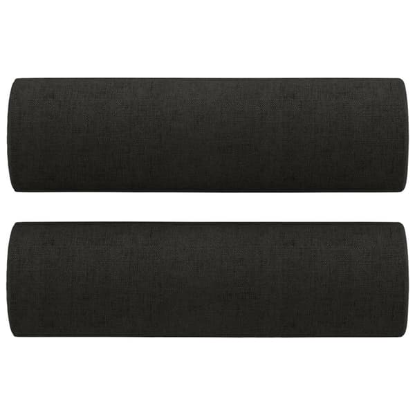 3-personers sofa med pyntepuder 180 cm stof sort