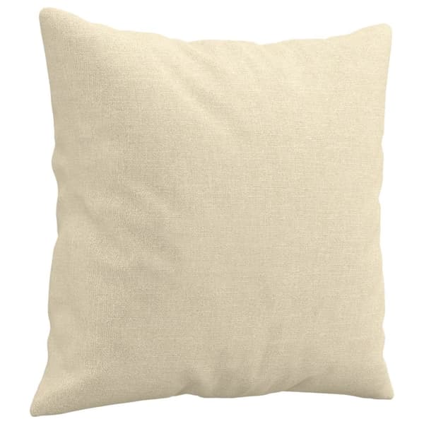 3-sits soffa med prydnadskuddar gräddvit 180 cm tyg