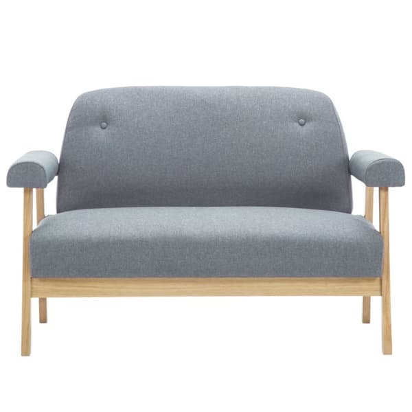 Soffa 2-sits tyg ljusgrå